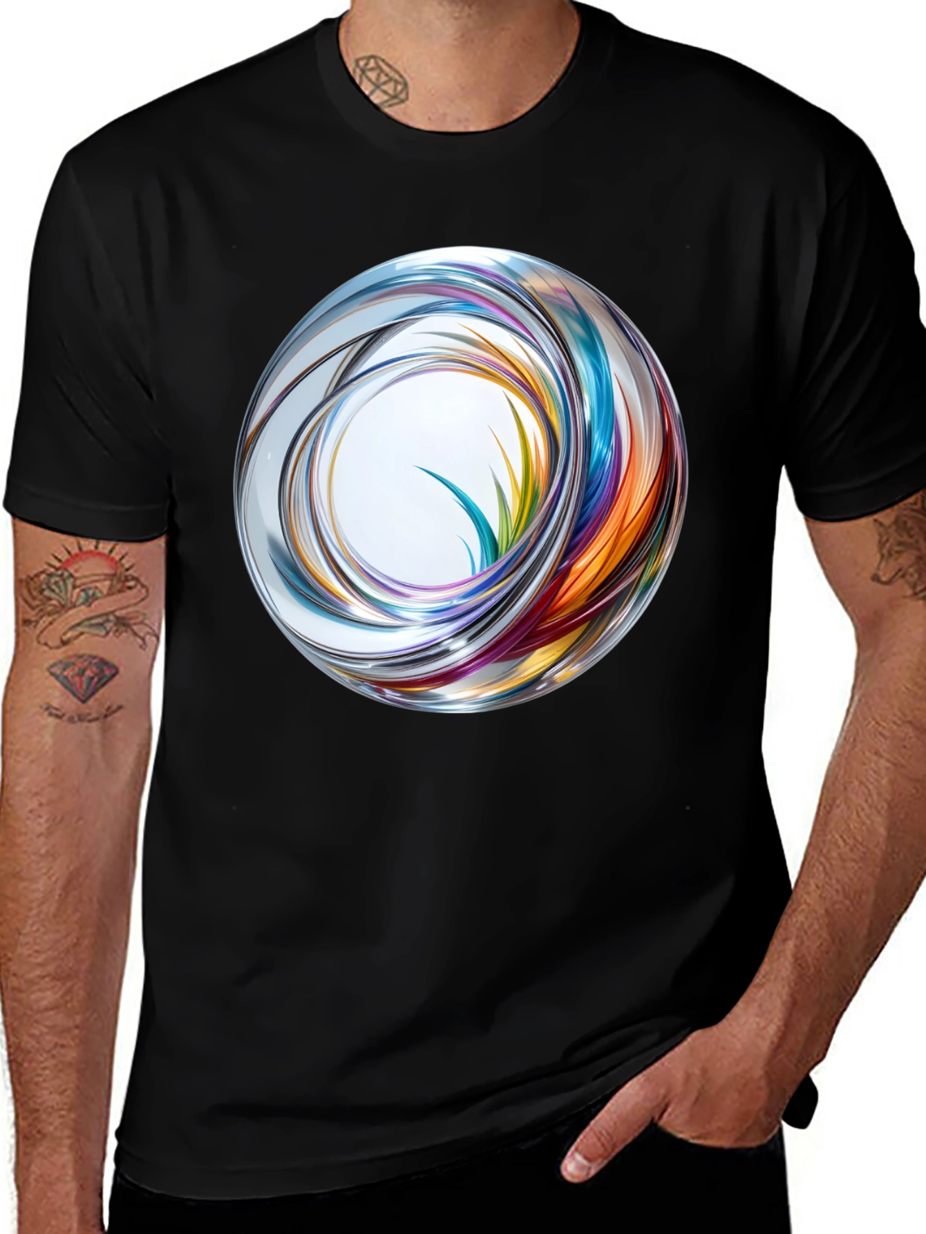 Variant 17 of Abstract Swirl Graphic Tee - Modern Art T-Shirt