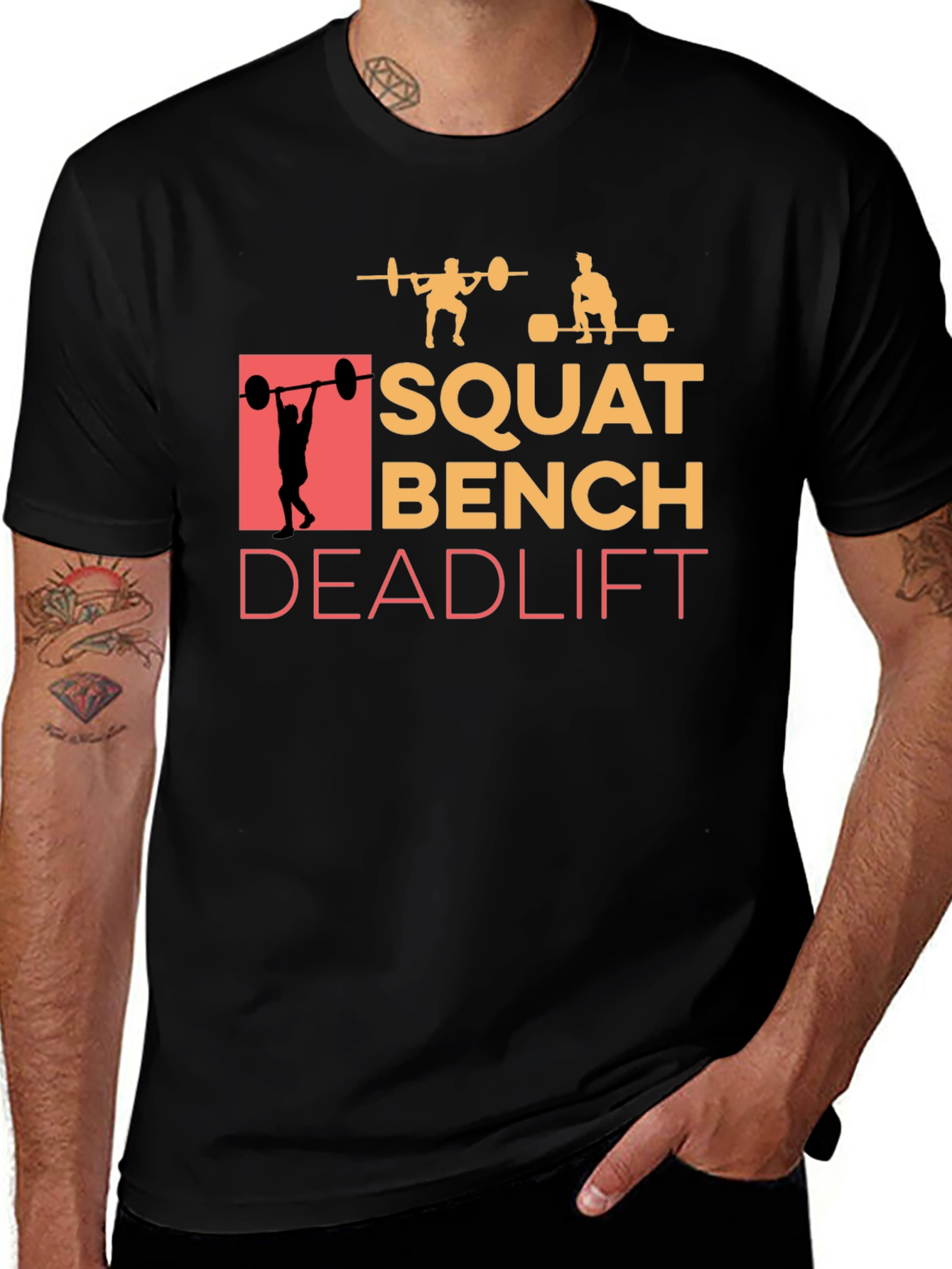 Variant 12 of Squat Bench Deadlift Graphic Tee - Black