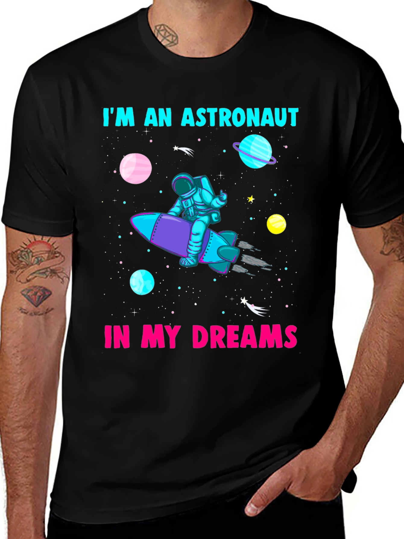 Astronaut In My Dreams Black T-Shirt