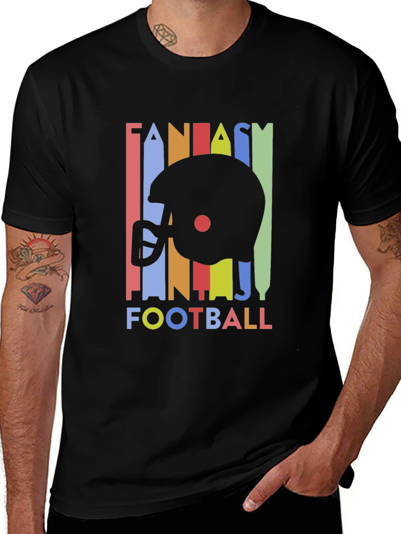 Variant 12 of Fantasy Football Graphic Tee - Black T-Shirt