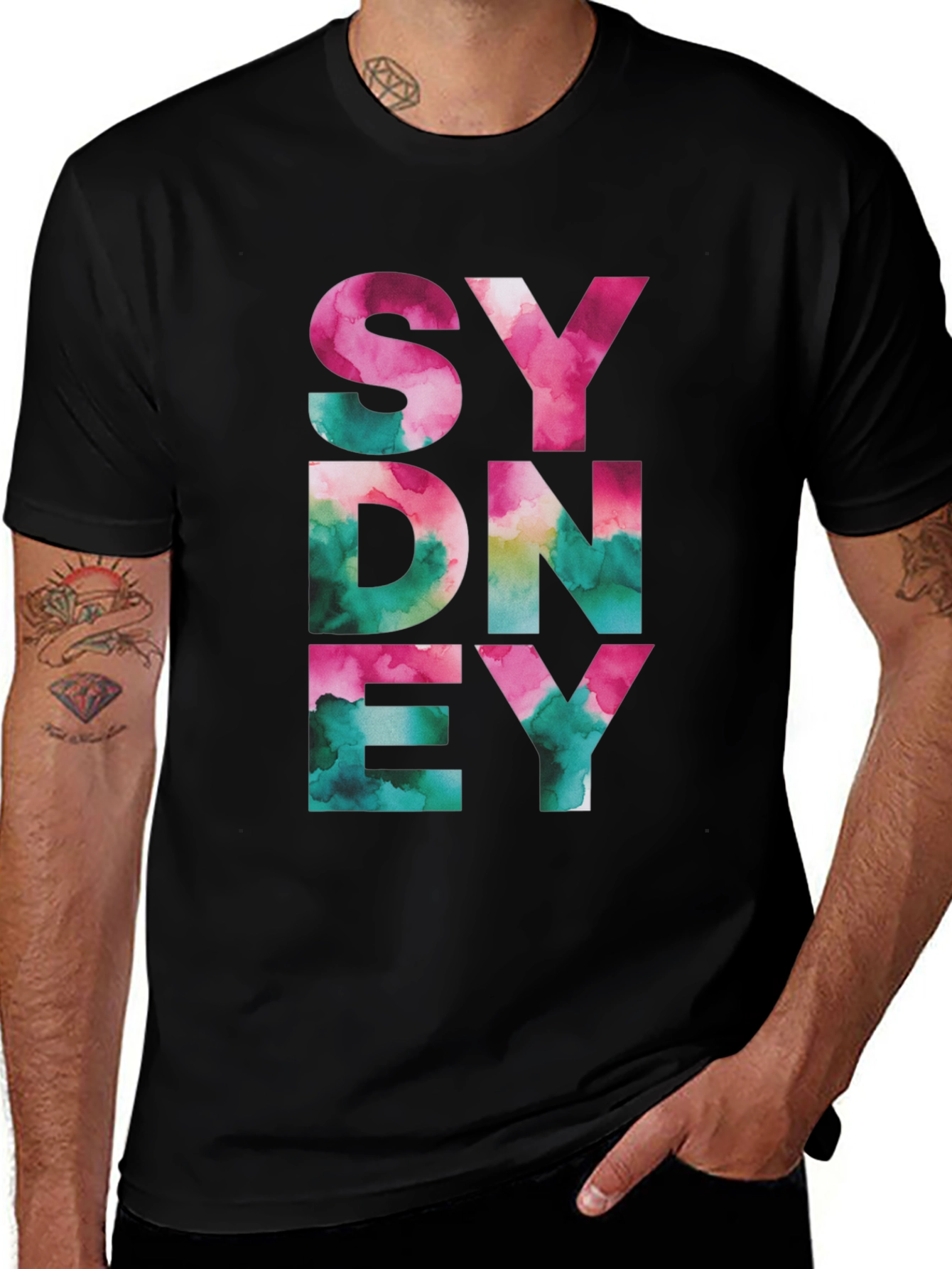 Variant 18 of Sydney Watercolor Graphic Tee - Trendy Cotton T-Shirt