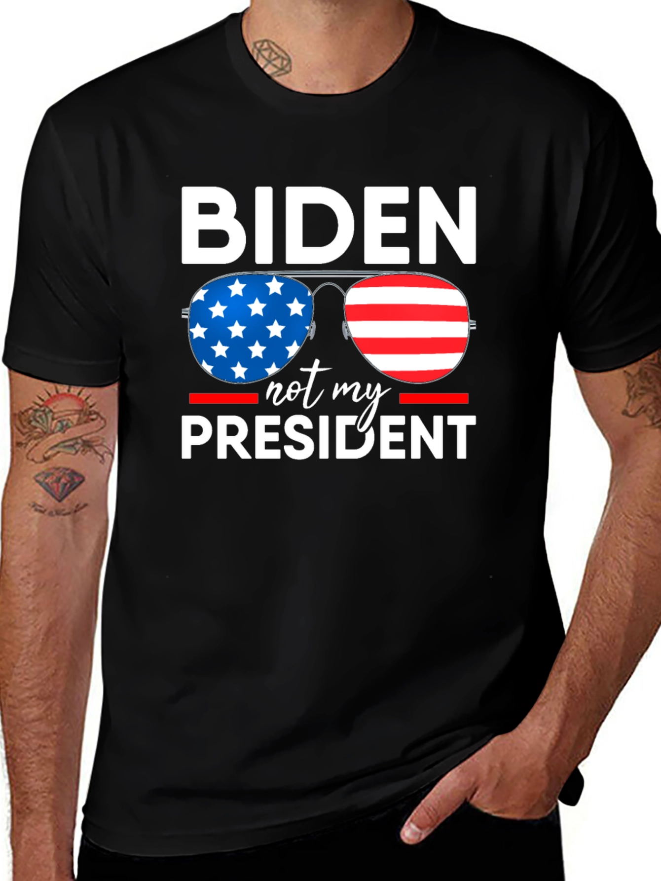 Variant 29 of Biden Not My President Patriotic Graphic Tee