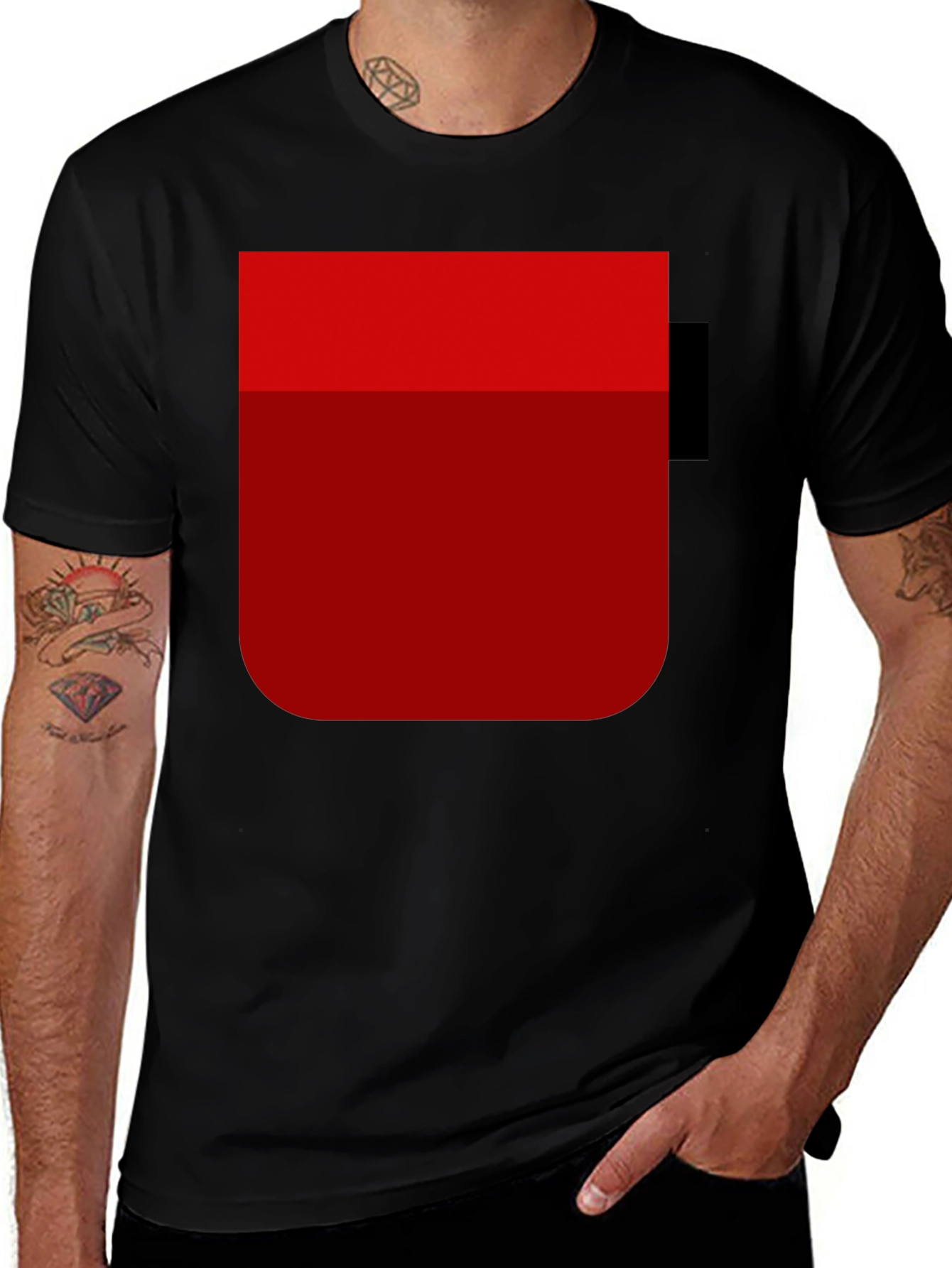 Variant 27 of Modern Red Pocket Graphic Tee - Casual Comfort