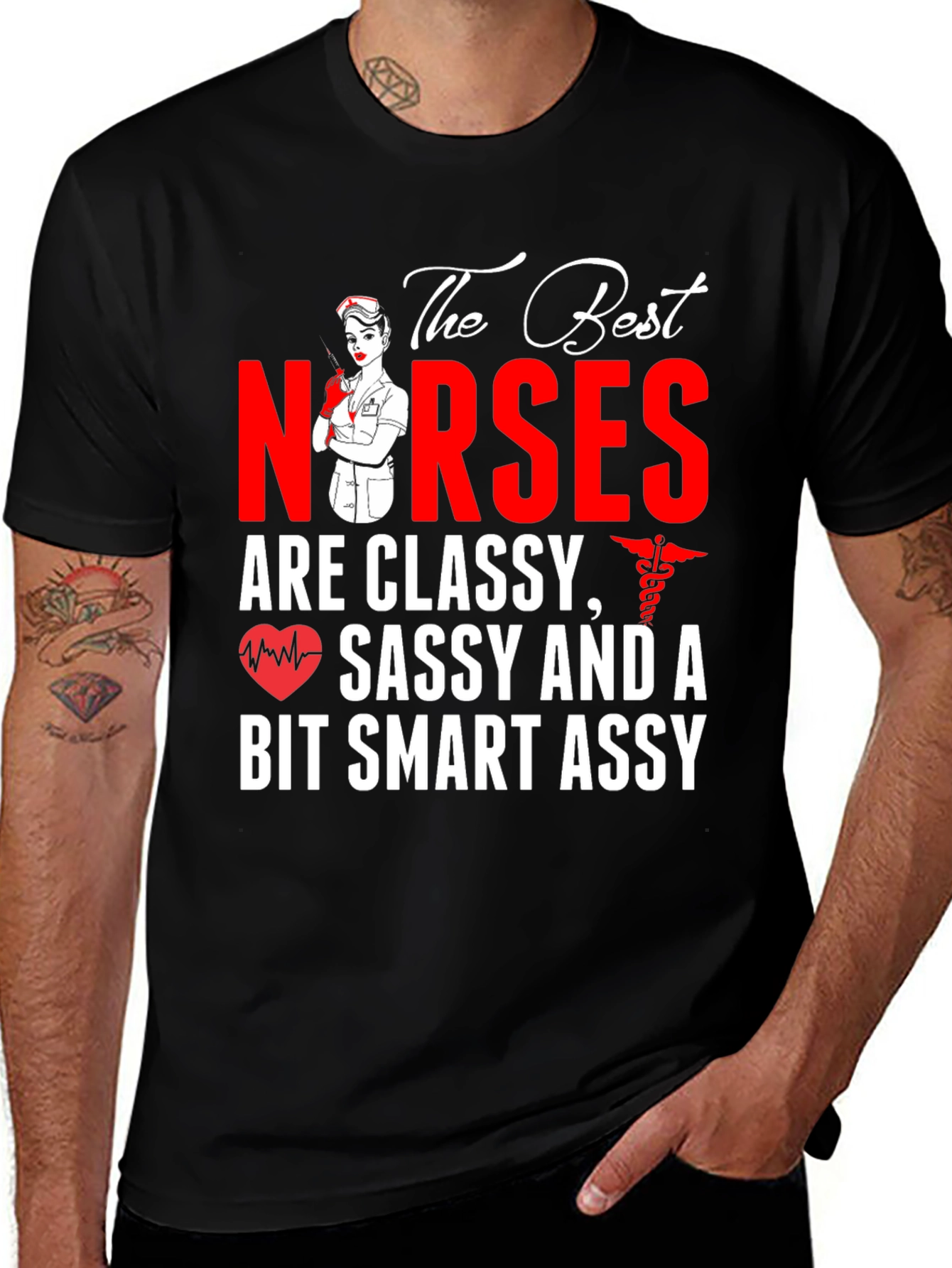 Variant 14 of Classy Nurse Graphic Tee - Sassy Smart and Unique