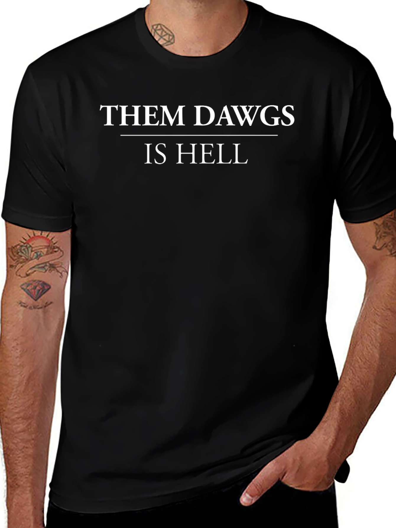 Variant 2 of Them Dawgs Is Hell Graphic T-Shirt - Black
