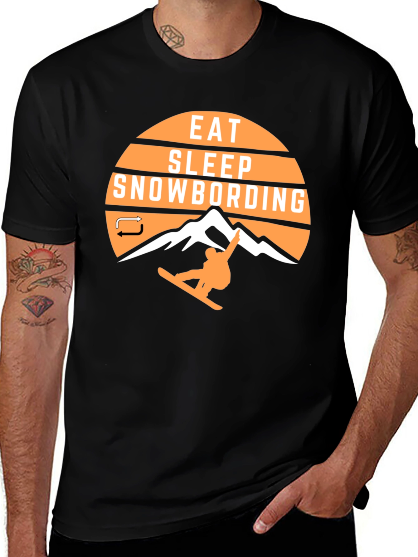 Variant 30 of Eat Sleep Snowboarding Graphic T-Shirt