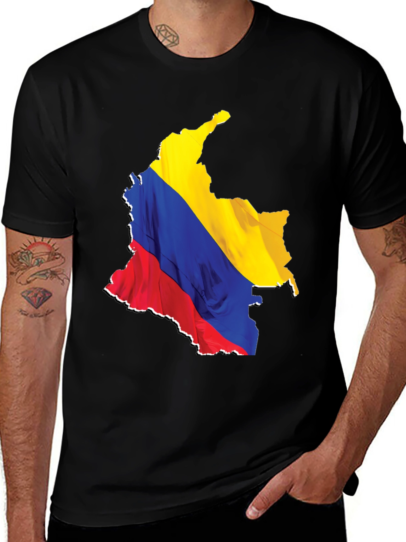 Colombia Flag Map Graphic T-Shirt