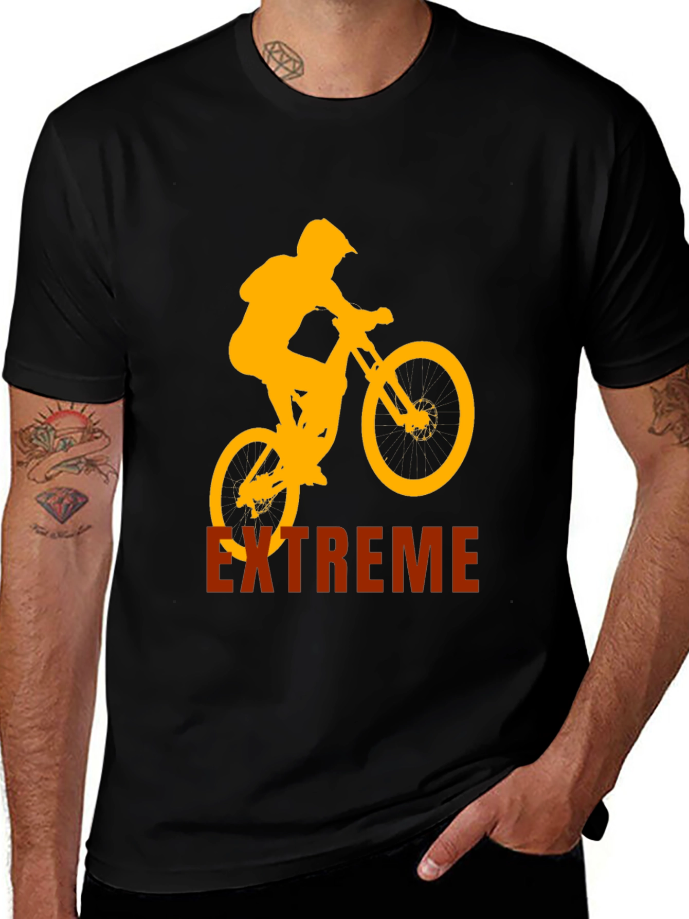 Variant 13 of Extreme Mountain Biking Graphic Tee - Cool Biker Shirt