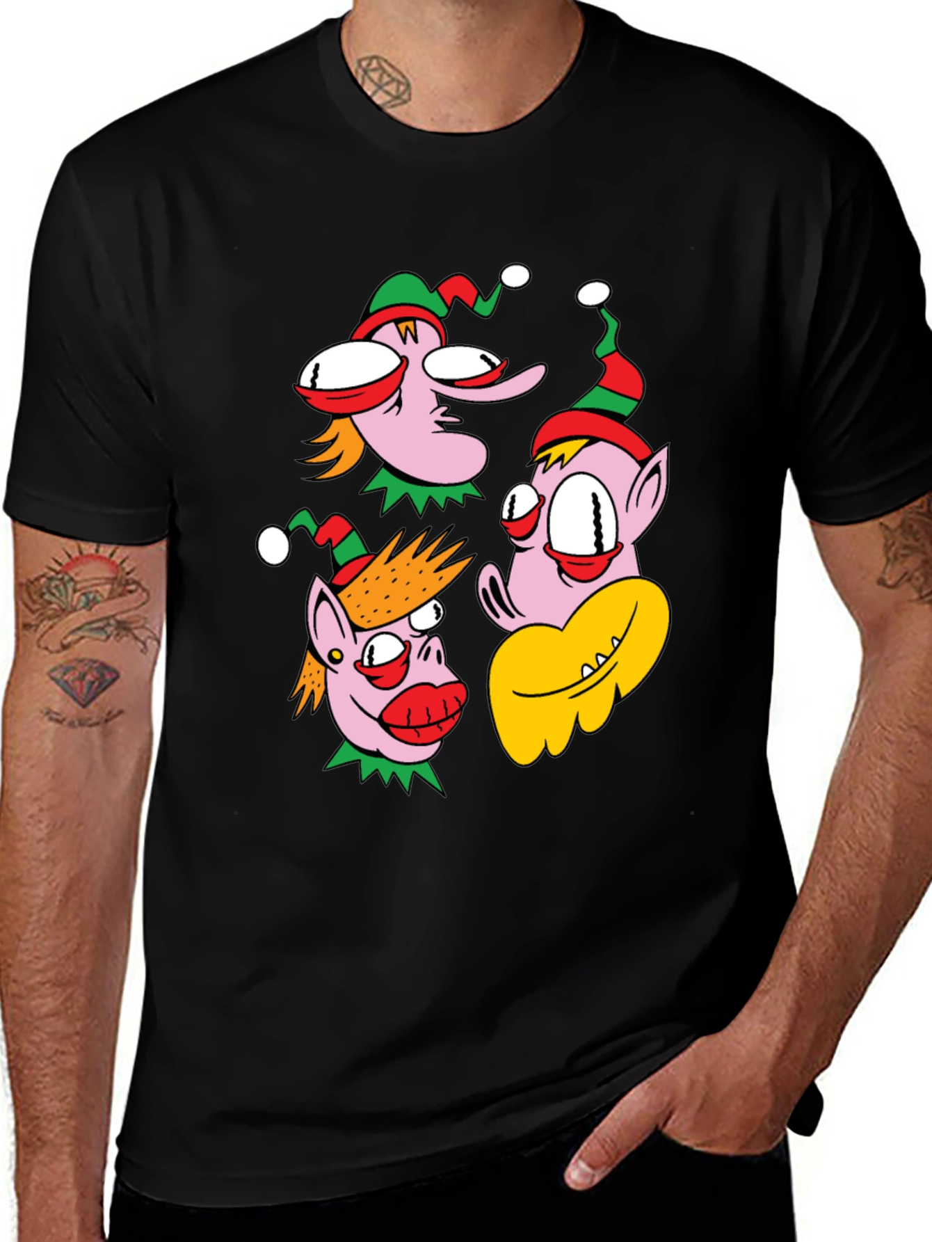 Variant 3 of Holiday Cartoon Character Graphic T-Shirt