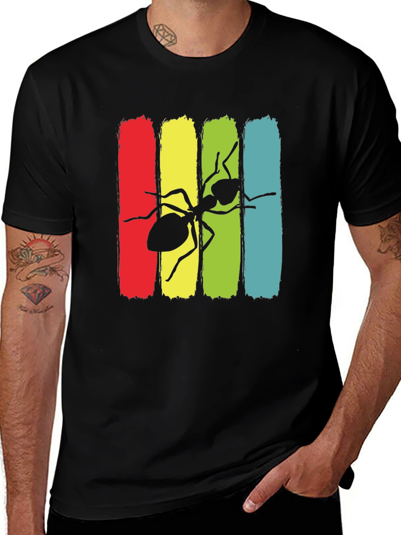 Variant 27 of Ant Graphic Print Crew Neck T-Shirt