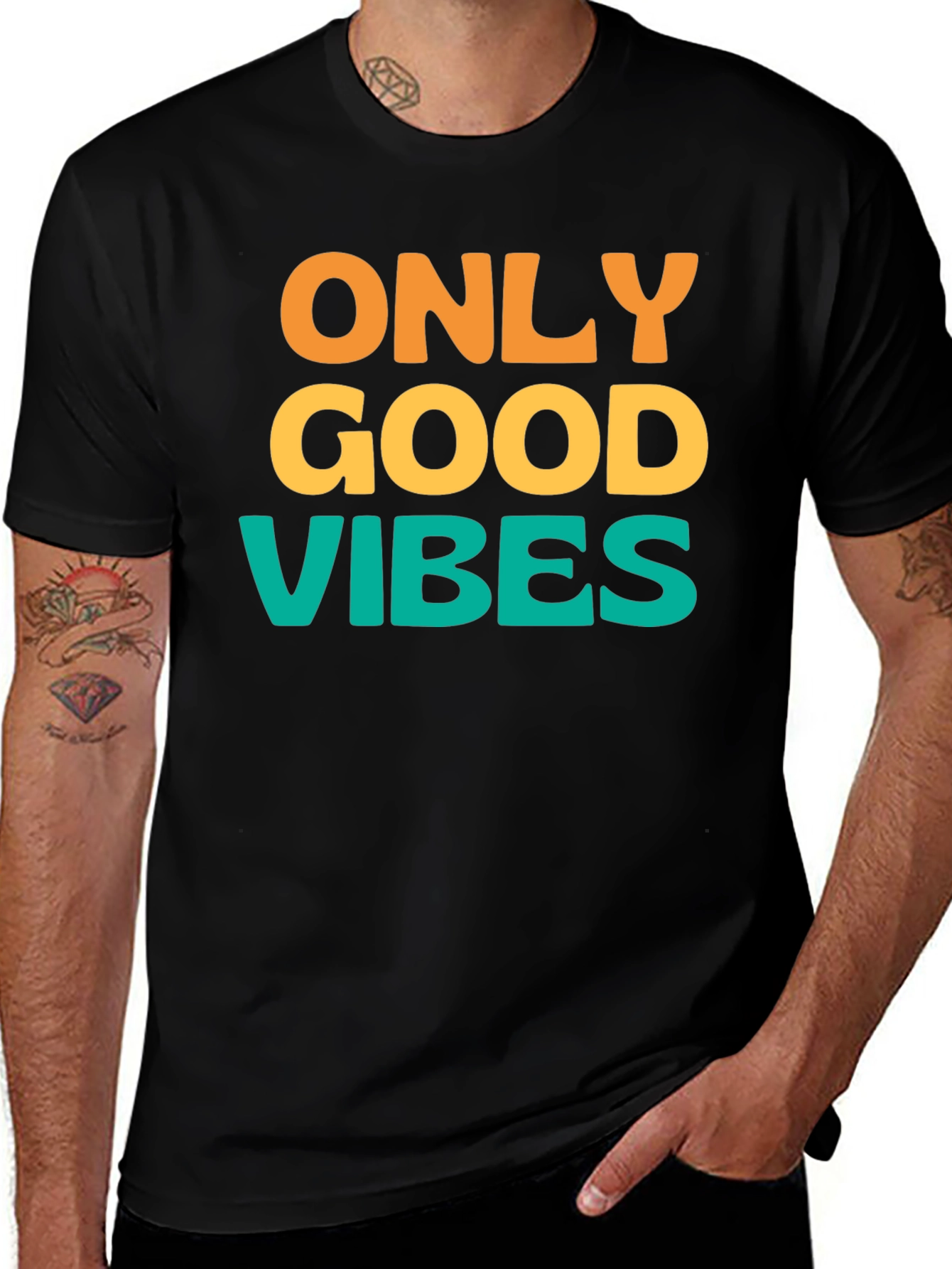 Variant 17 of Only Good Vibes T-Shirt - Positive Message Tee
