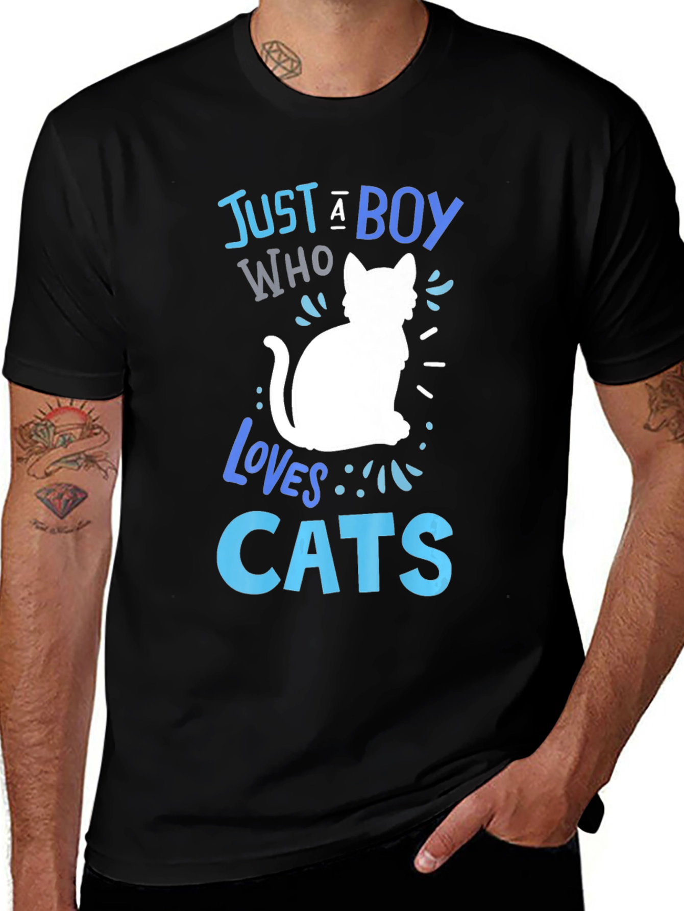 Variant 26 of Just a Boy Who Loves Cats Graphic T-Shirt