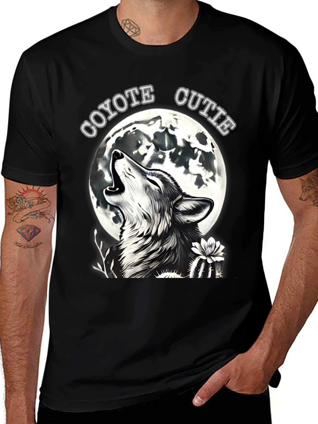 Variant 8 of Coyote Cutie T-Shirt - Wolf Howling at Moon