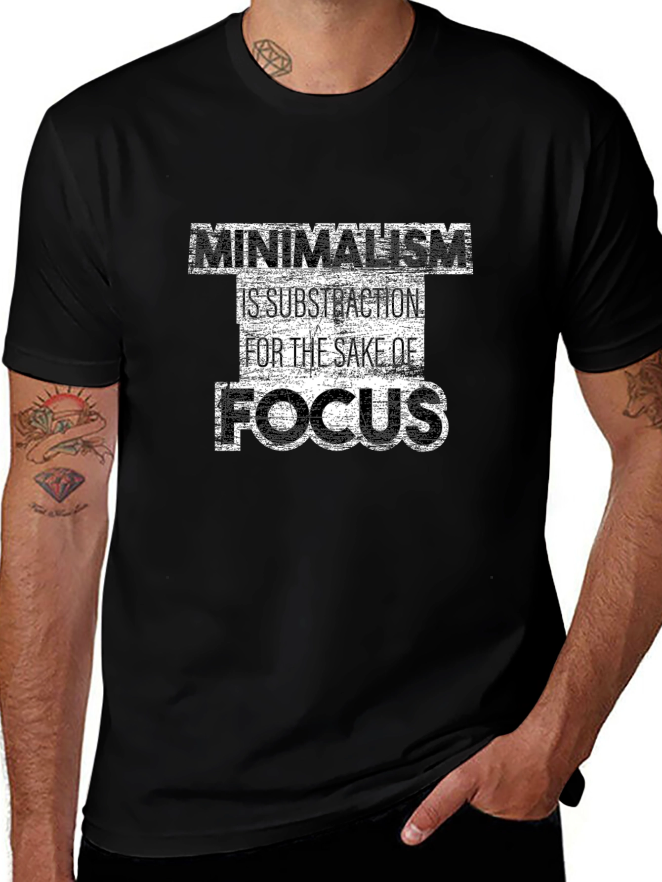 Variant 24 of Minimalism Focus Graphic Tee - Black Casual Shirt
