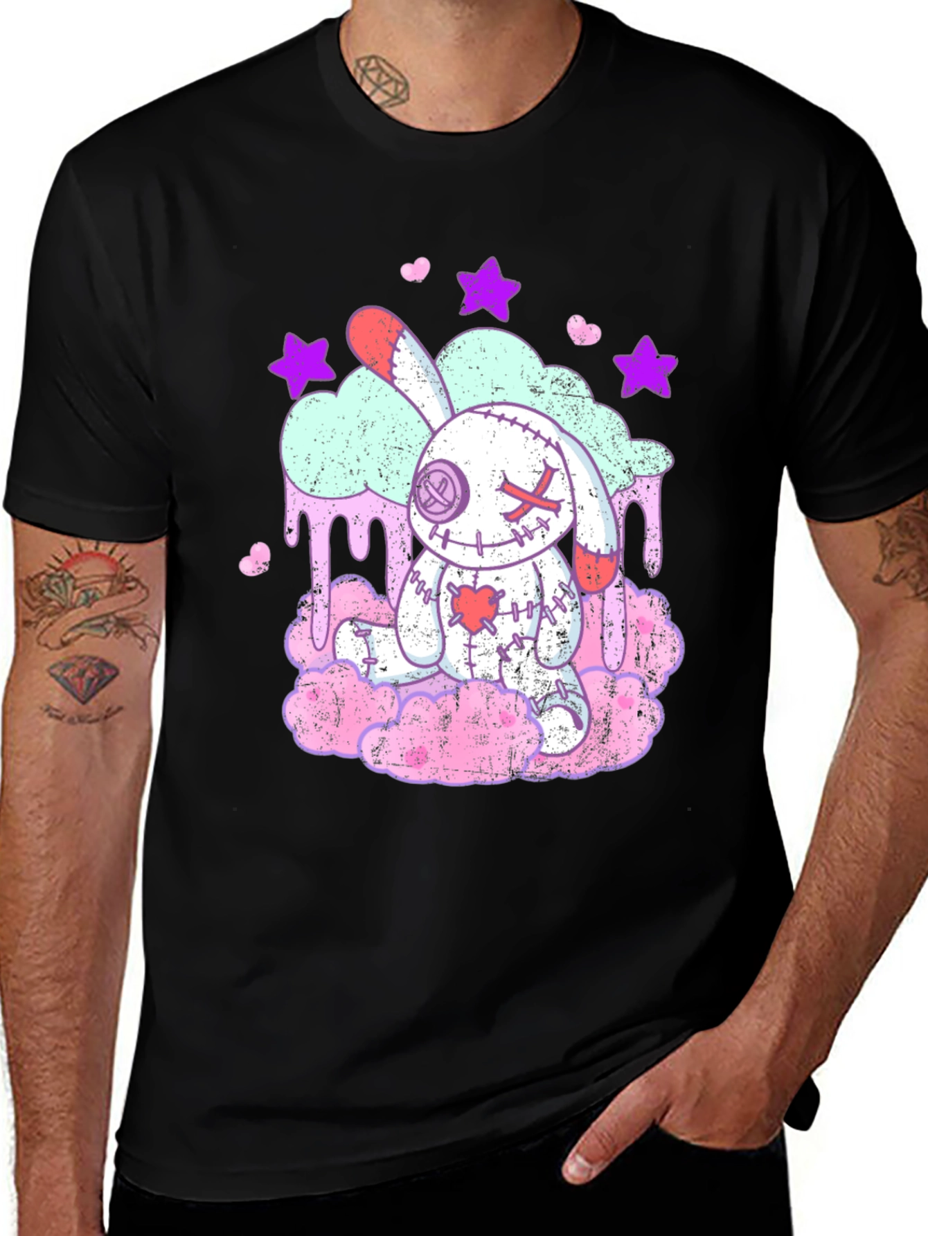 Creepy Cute Voodoo Bunny T-Shirt - Goth Pastel