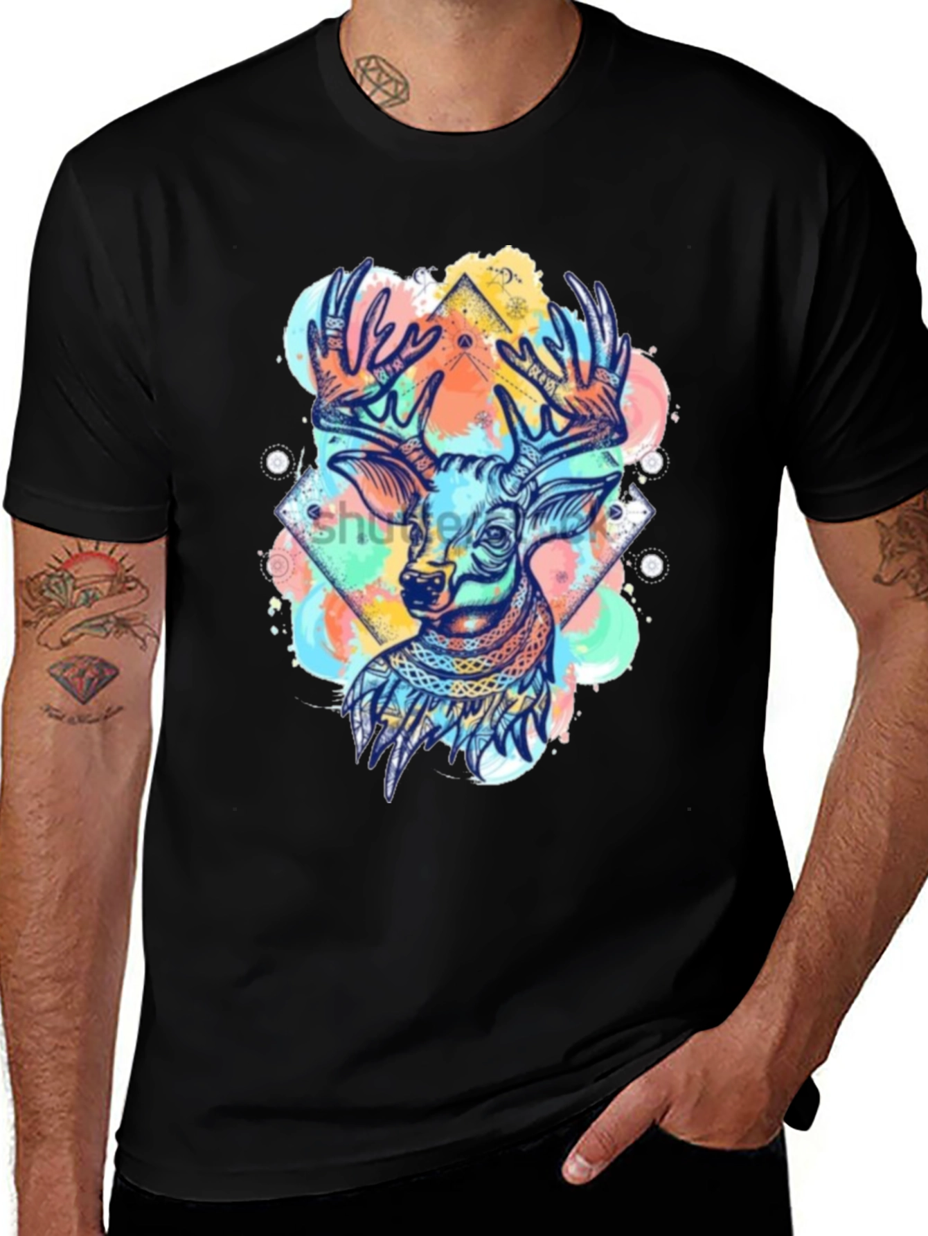 Stylish Deer Graphic T-Shirt