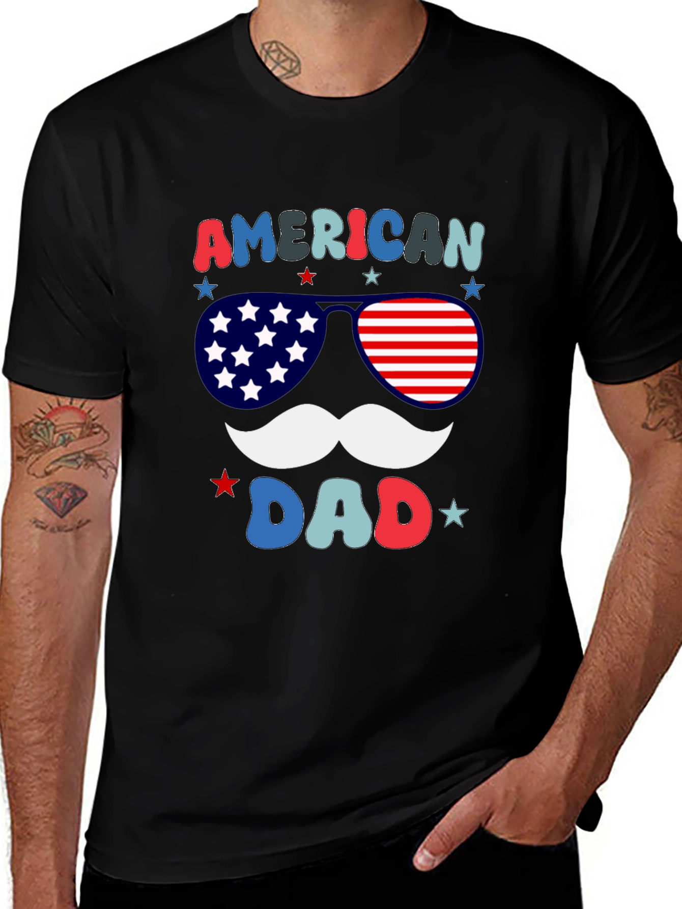 American Dad T-Shirt, Patriotic USA Flag