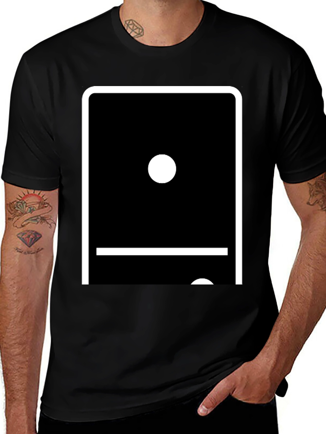 Variant 12 of Domino Double Blank T-Shirt - Unique Graphic Tee