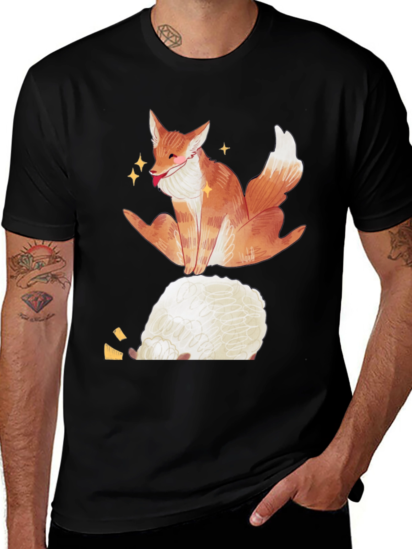 Variant 10 of Fox & Sheep Graphic Tee - Quirky Animal Print