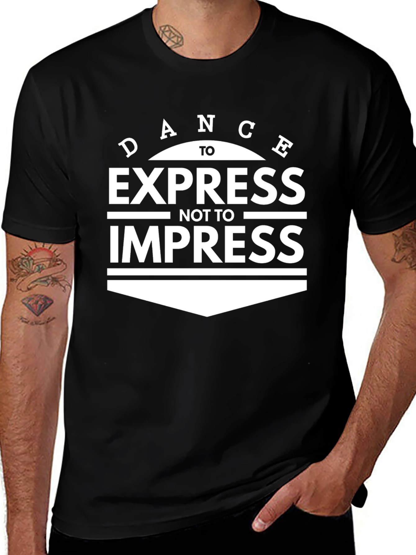 Variant 16 of Dance to Express Graphic T-Shirt - Stylish Black Tee