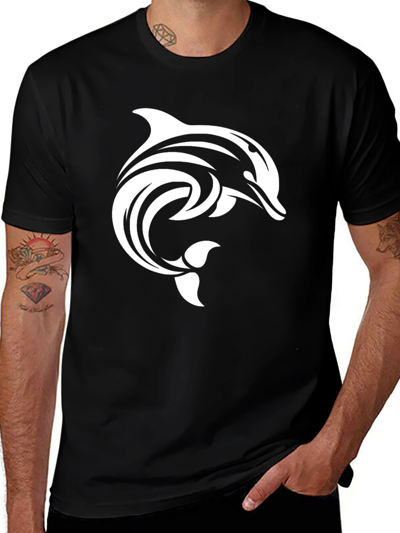 Variant 17 of Black Dolphin Graphic T-Shirt