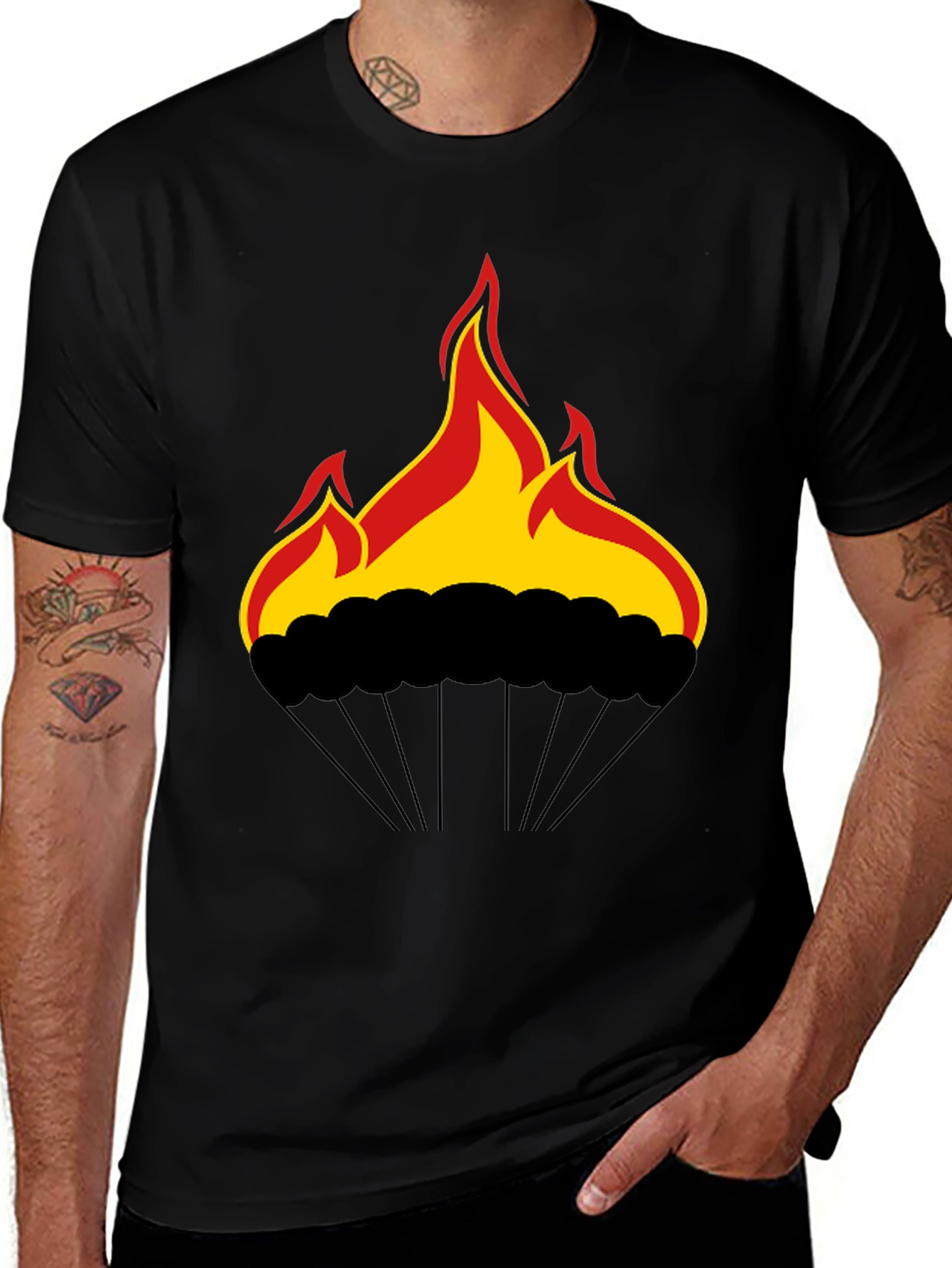 Variant 3 of Fiery Parachute Graphic Tee - Bold Statement Shirt