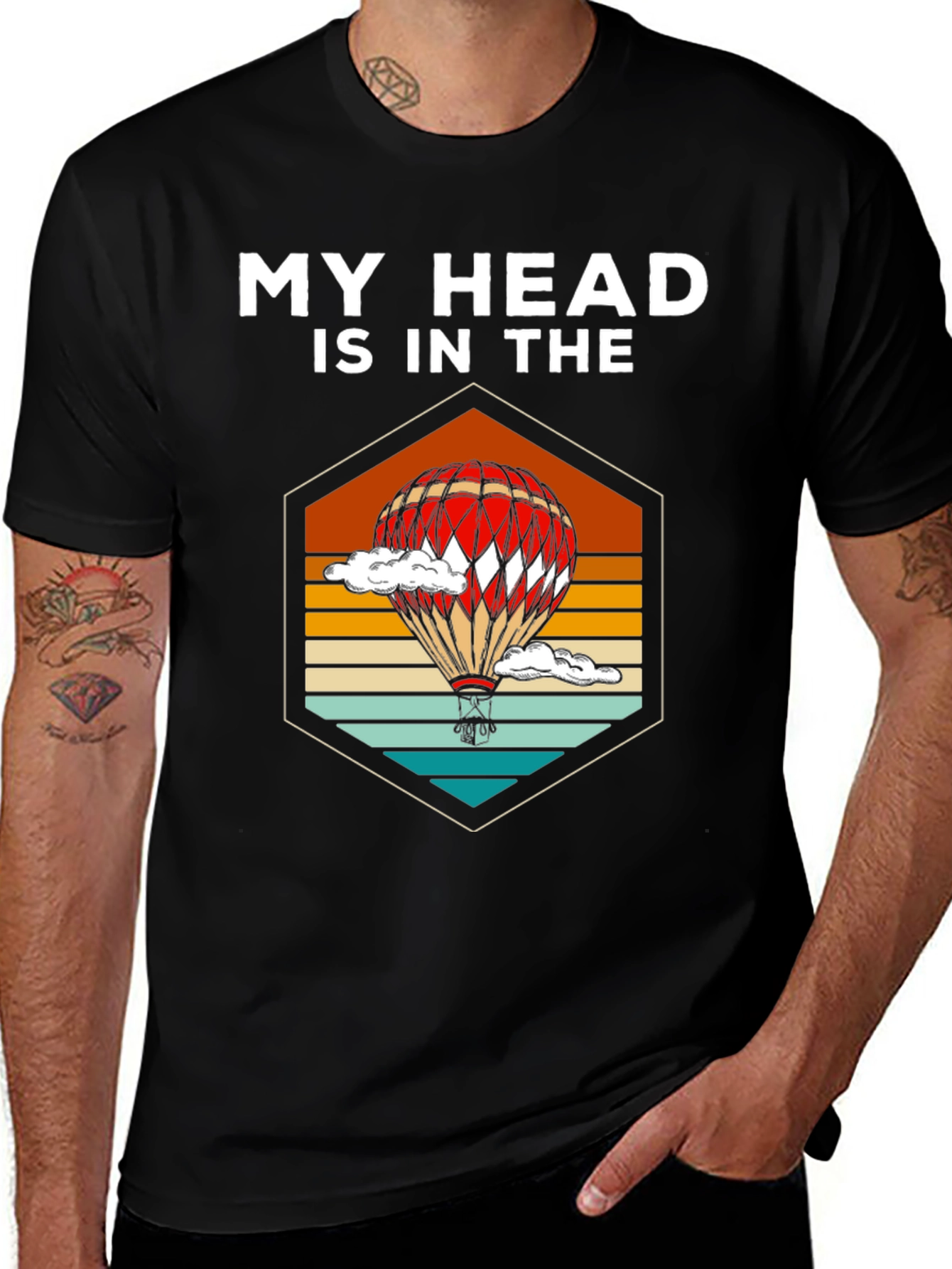 Variant 17 of My Head is in the Clouds Hot Air Balloon T-Shirt