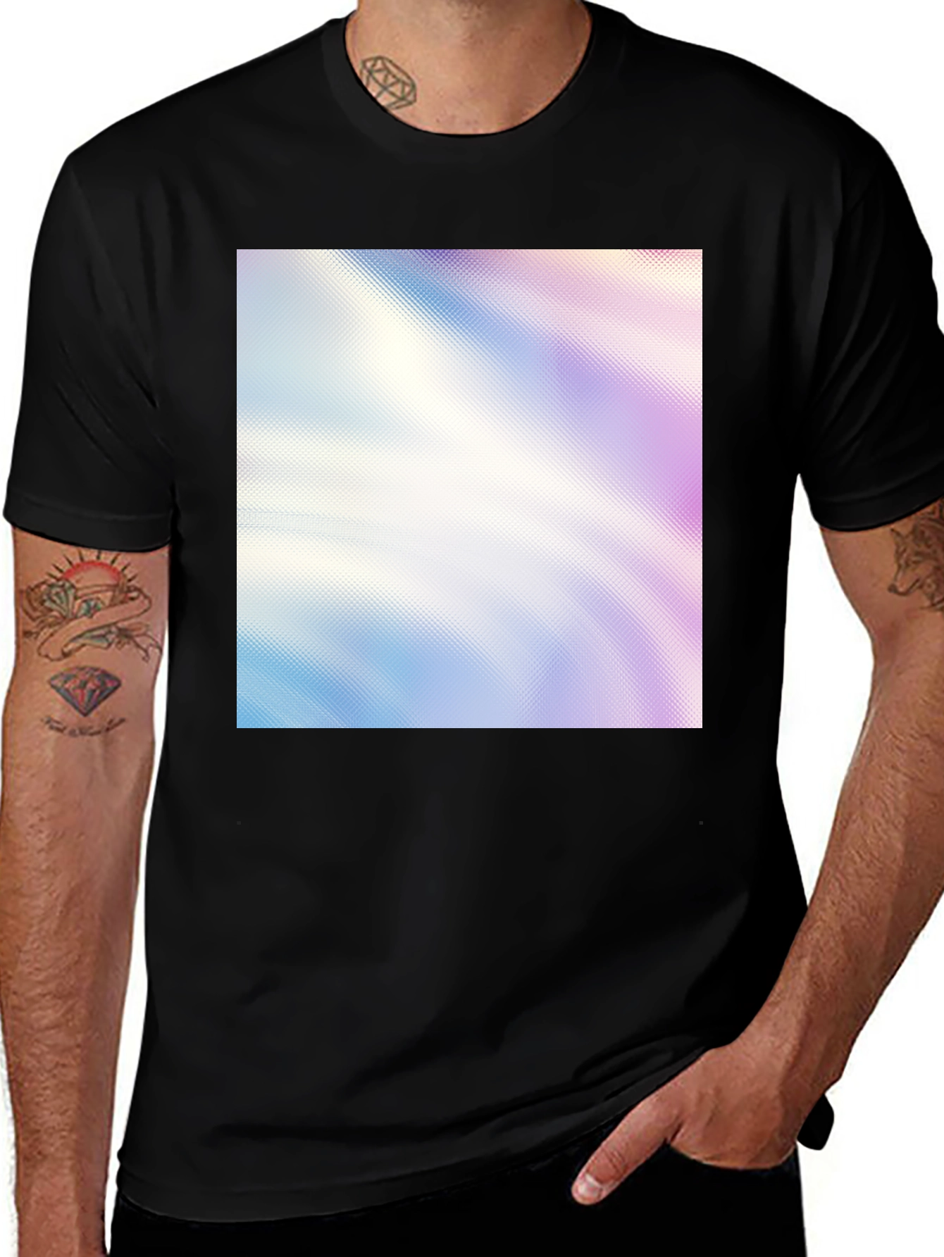 Variant 7 of Abstract Graphic Print Black T-Shirt