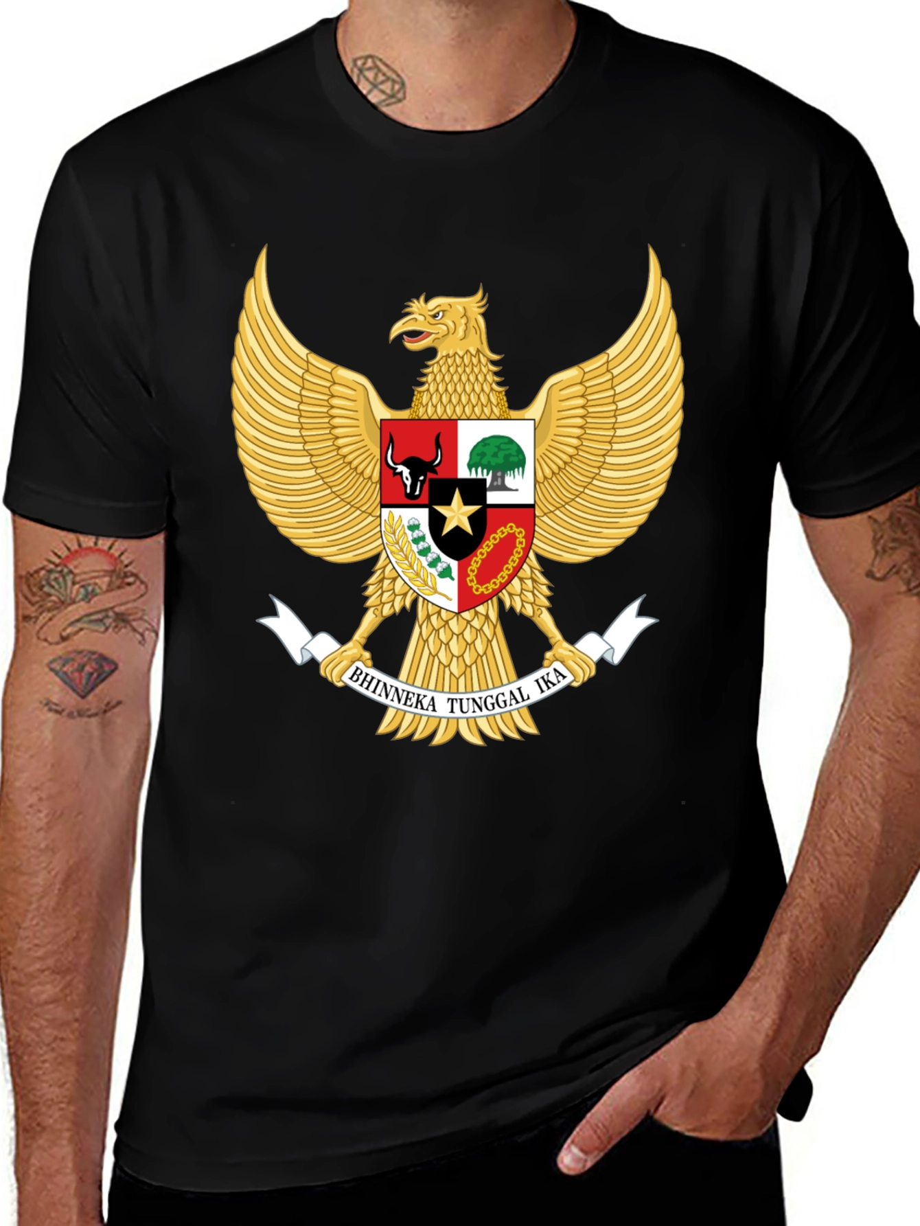 Indonesia Garuda Pancasila T-Shirt - Black