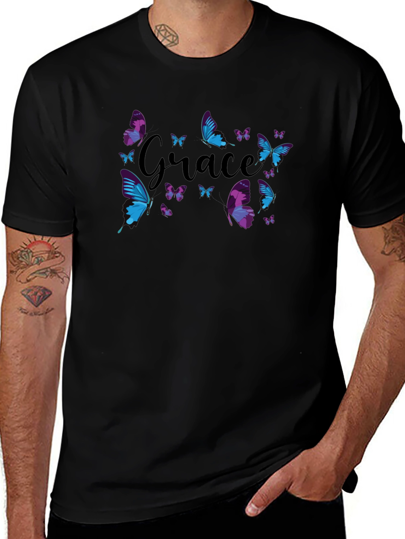 Variant 13 of Grace Butterfly T-Shirt - Stylish Graphic Tee