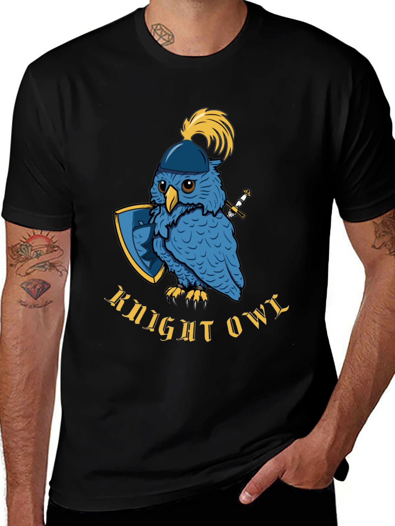 Variant 11 of Knight Owl T-Shirt - Unique Graphic Tee