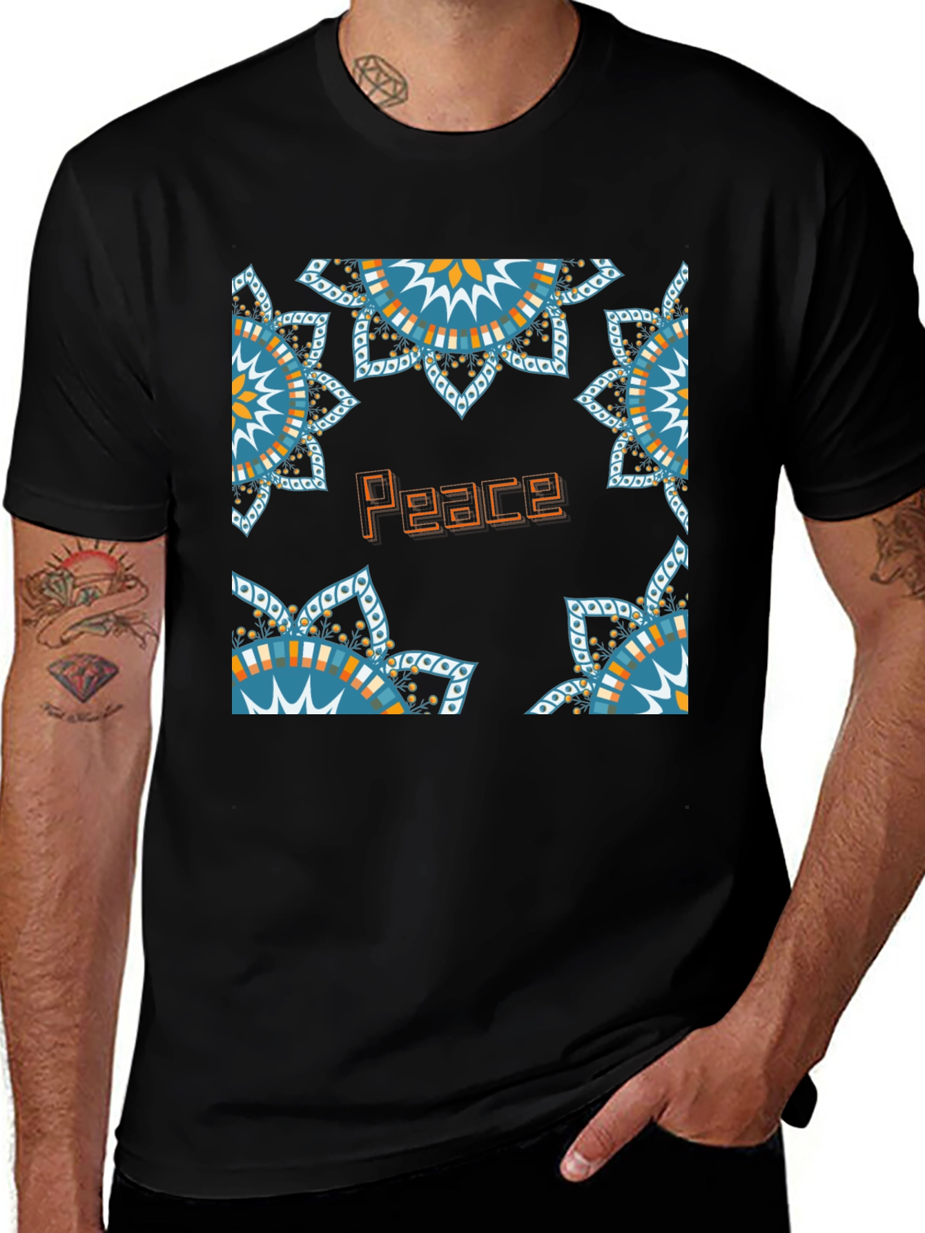Variant 11 of Peace Mandala T-Shirt - Geometric Design