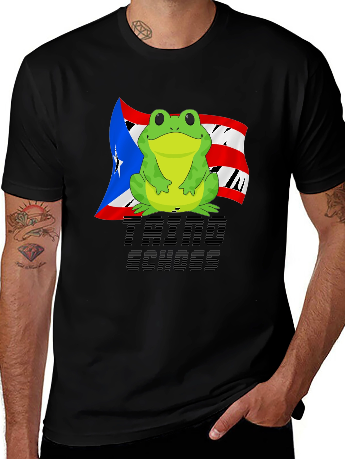 Puerto Rico Coqui Frog Men's Black T-Shirt