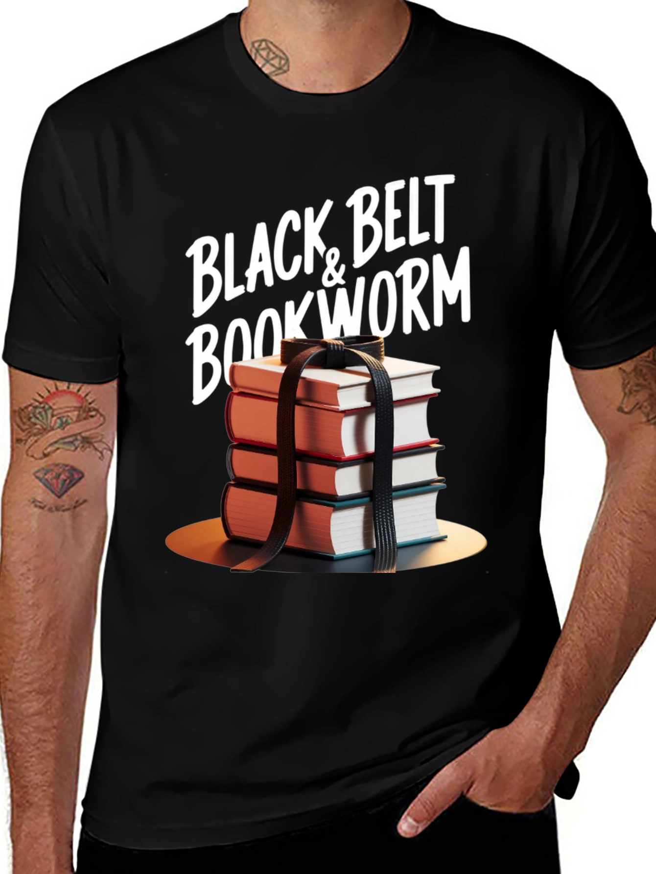 Variant 12 of Black Belt Bookworm T-Shirt - Reader's Humor