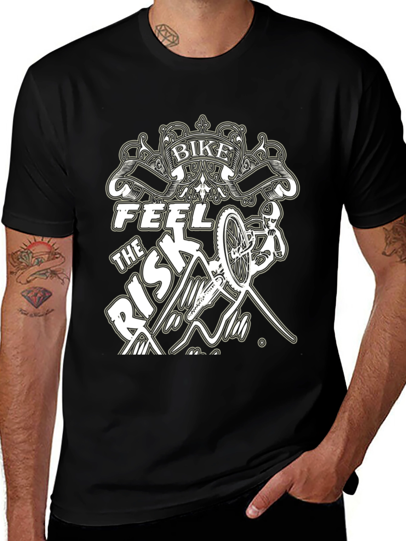 Variant 12 of Bike Feel the Risk T-Shirt - Adventure Ready!