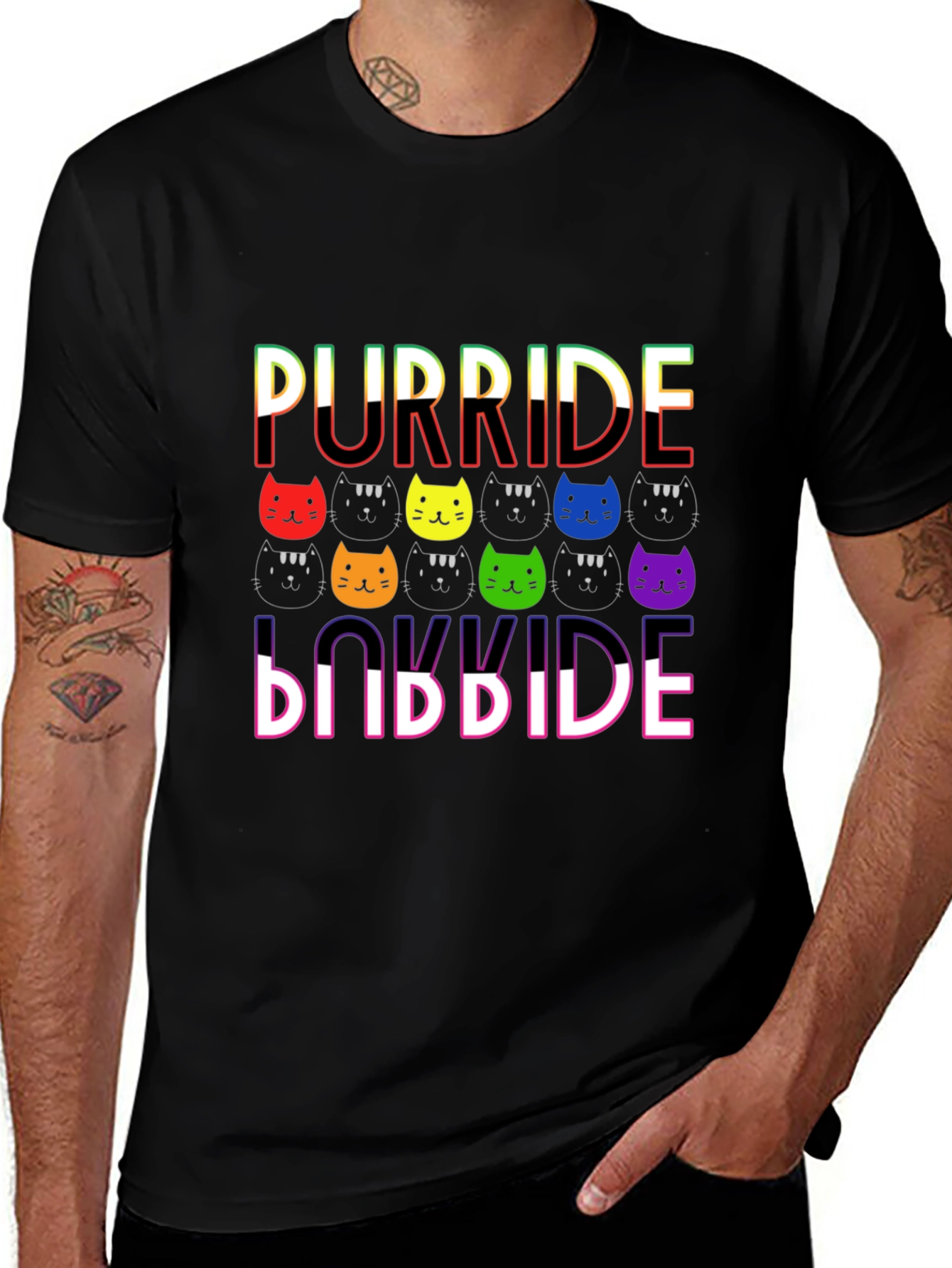 Variant 4 of Purride Cat T-Shirt - Pride Rainbow LGBTQ 