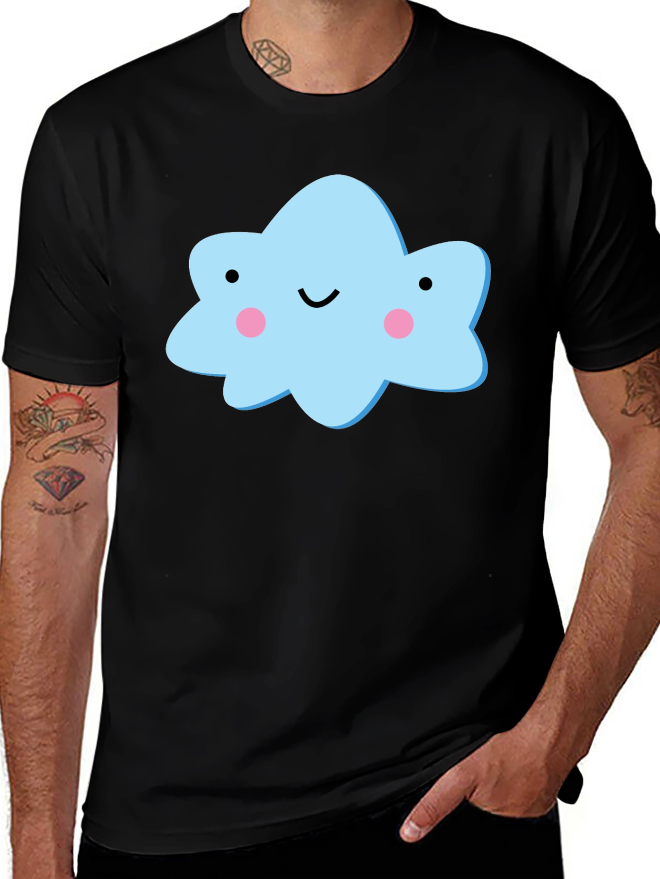 Variant 16 of Cute Cloud Graphic Black T-Shirt