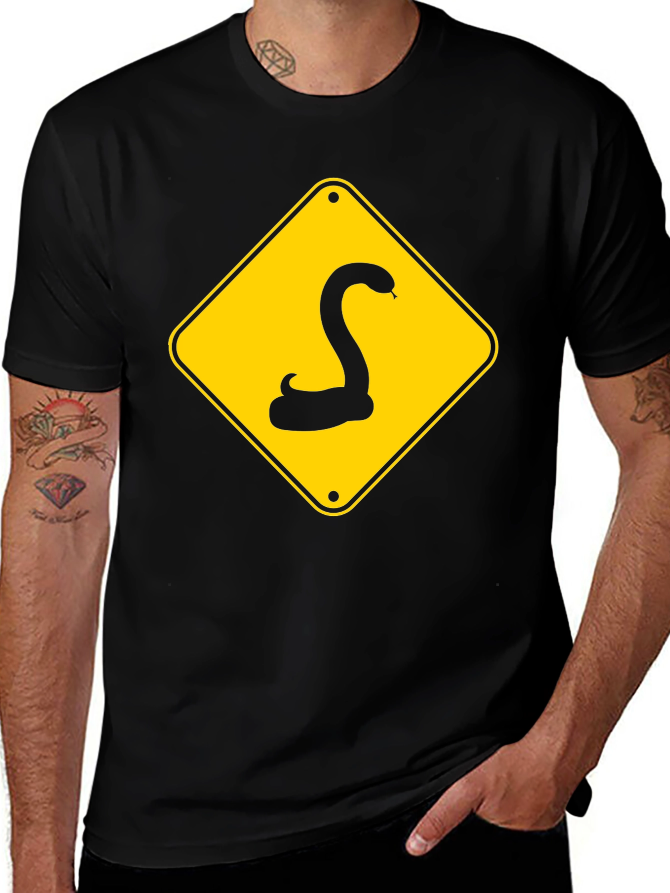 Variant 28 of Warning Snake T-Shirt - Funny Graphic Tee