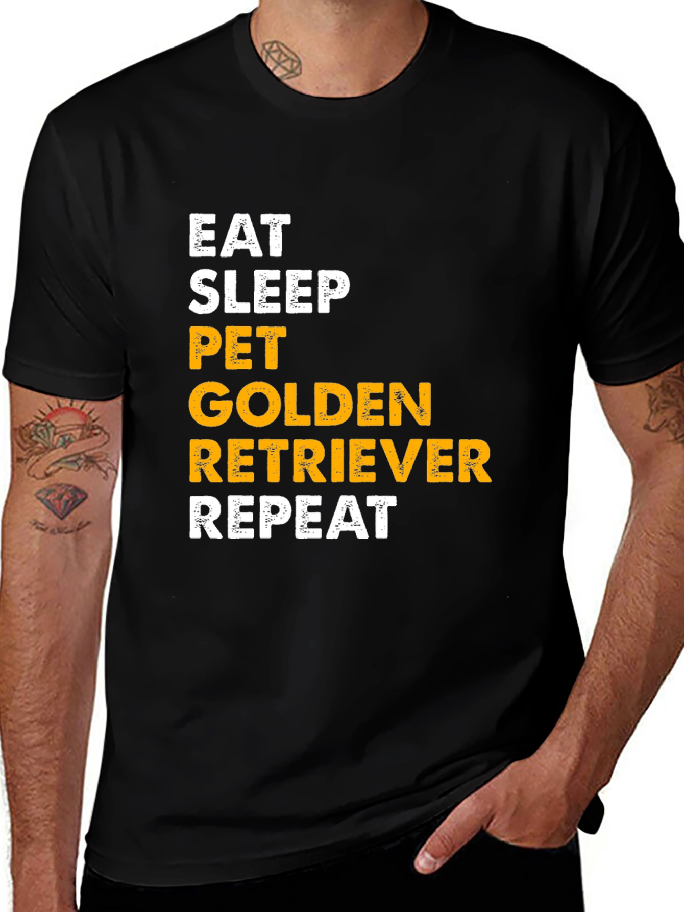 Variant 27 of Eat Sleep Pet Golden Retriever Repeat T-Shirt
