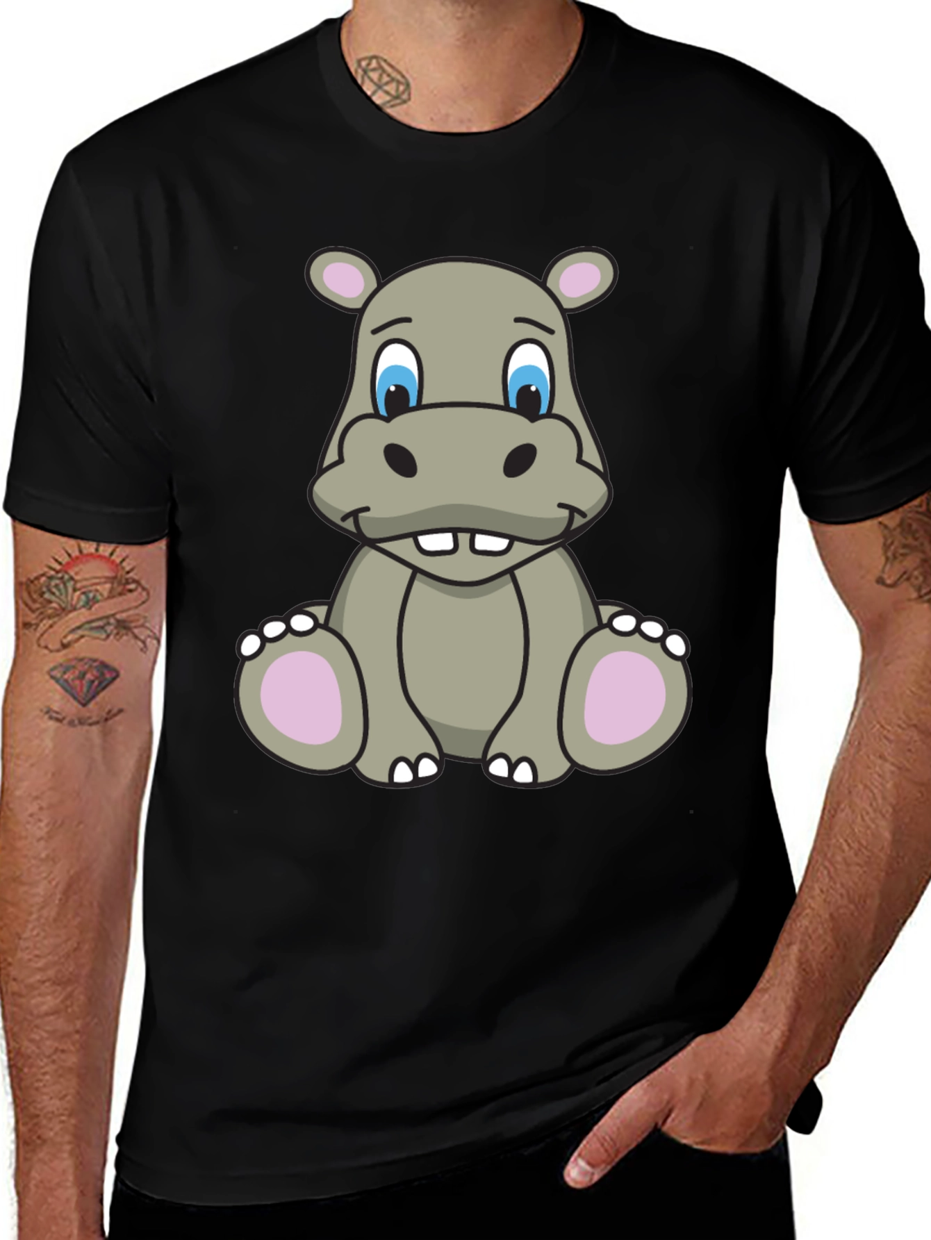 Variant 12 of Hippo Graphic Tee - Soft Cotton Comfort