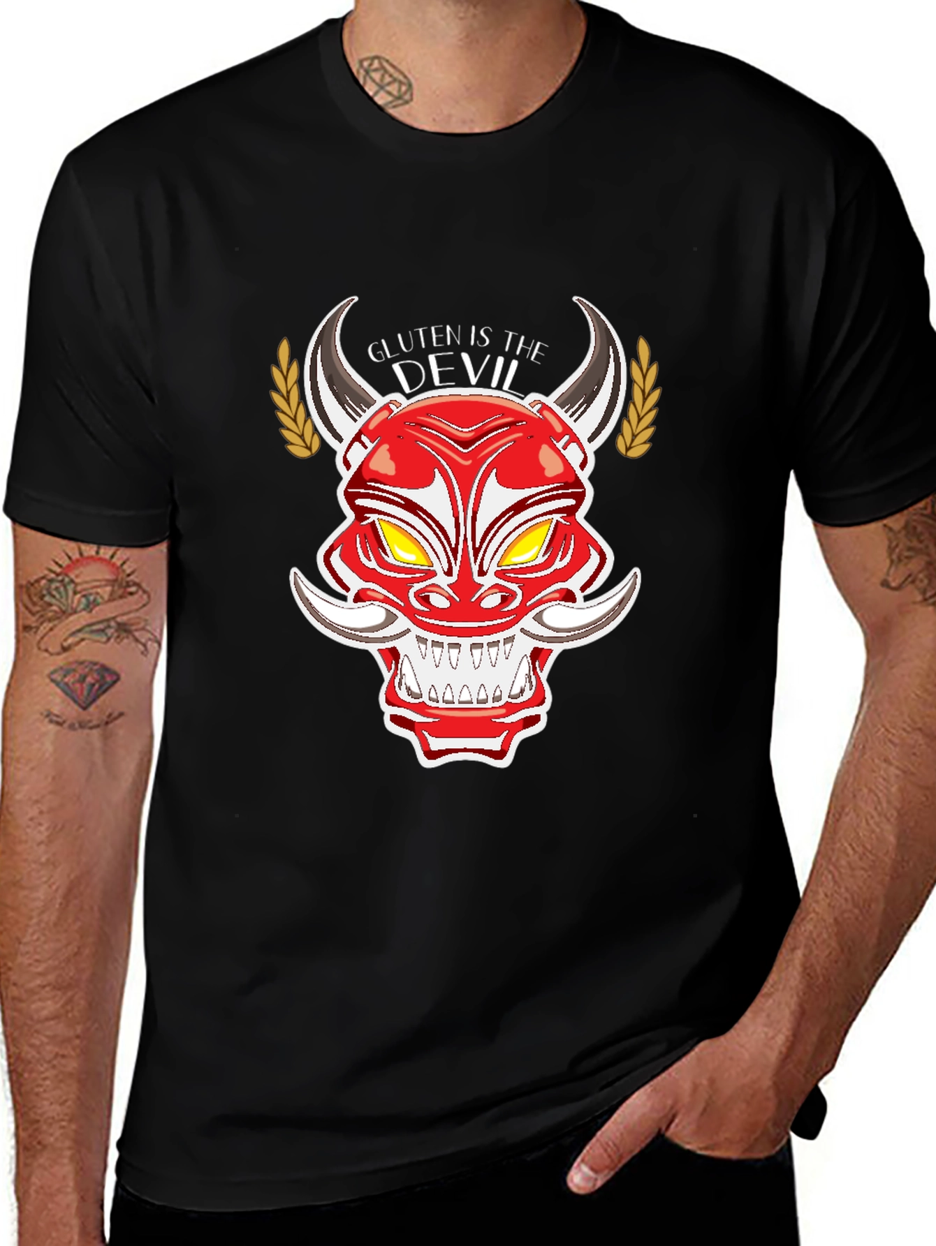 Variant 8 of Gluten is the Devil Graphic T-Shirt
