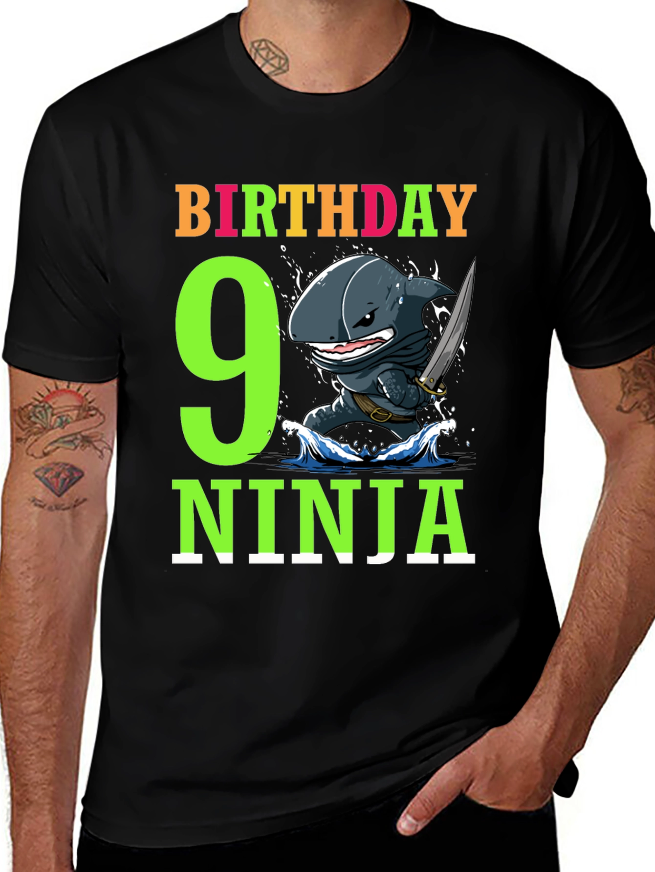 9th Birthday Ninja Shark T-Shirt