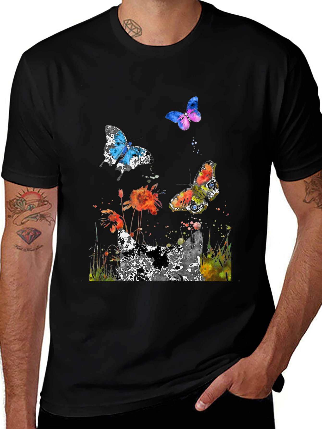 Variant 9 of Butterfly Watercolor Graphic T-Shirt