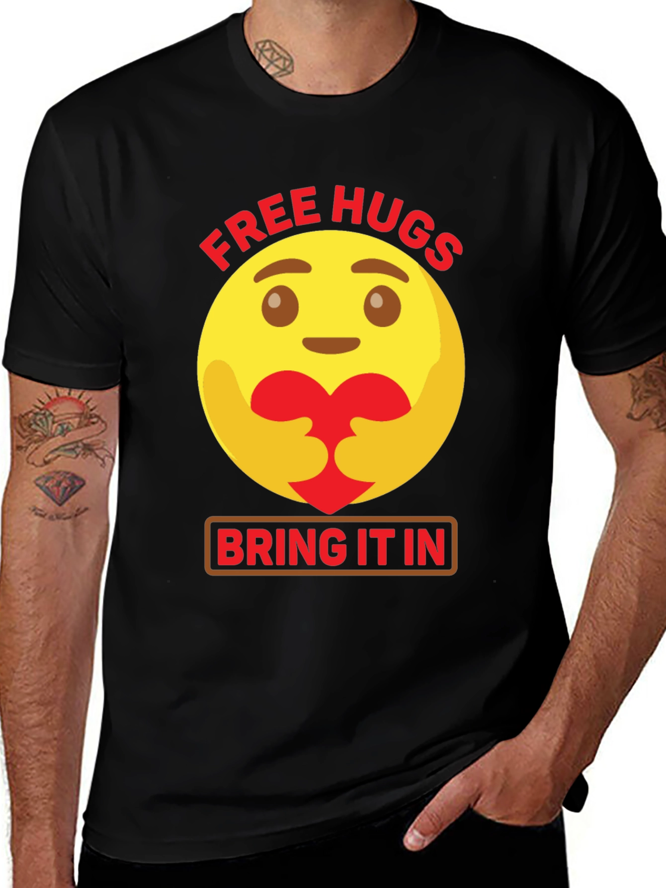 Variant 4 of Free Hugs Emoji Graphic T-Shirt