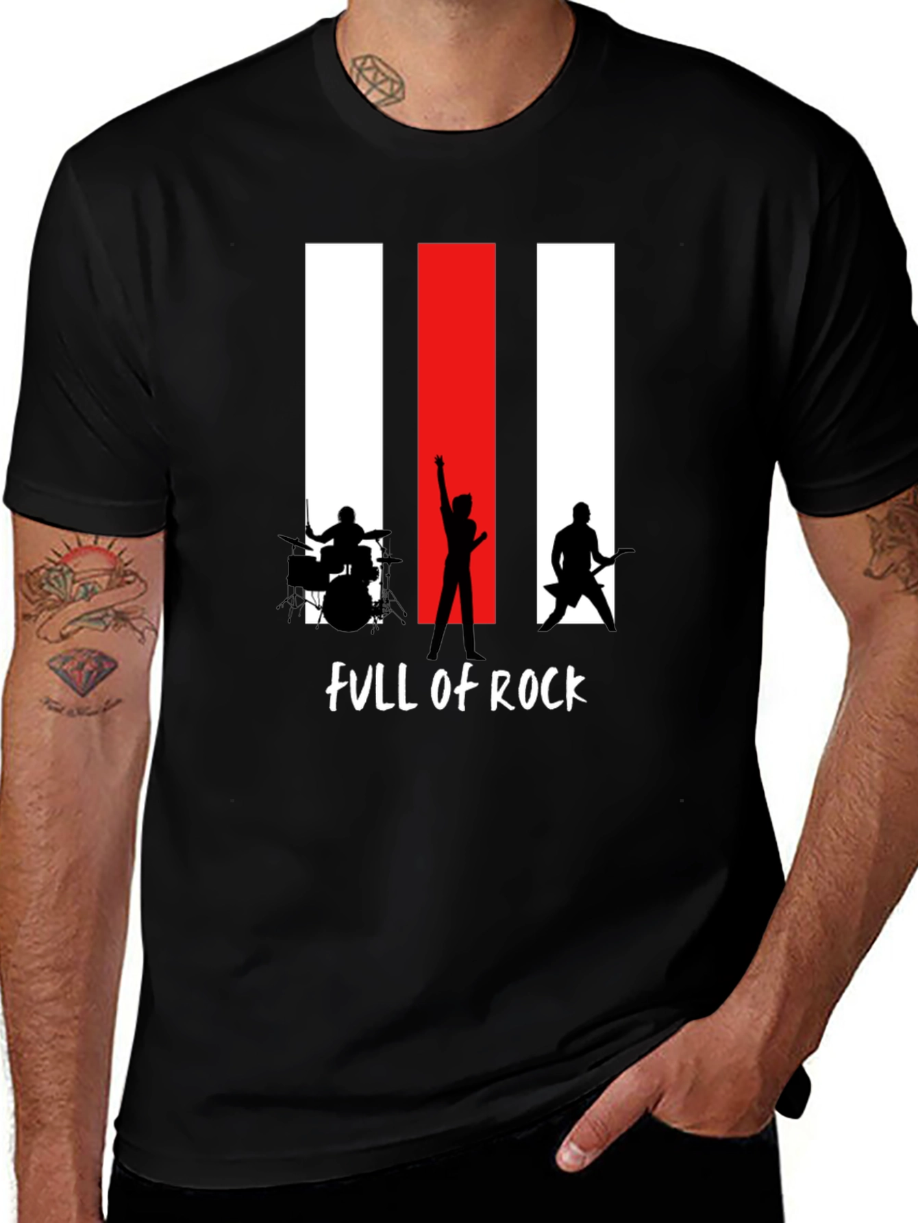 Variant 7 of Full of Rock Band T-Shirt - Black