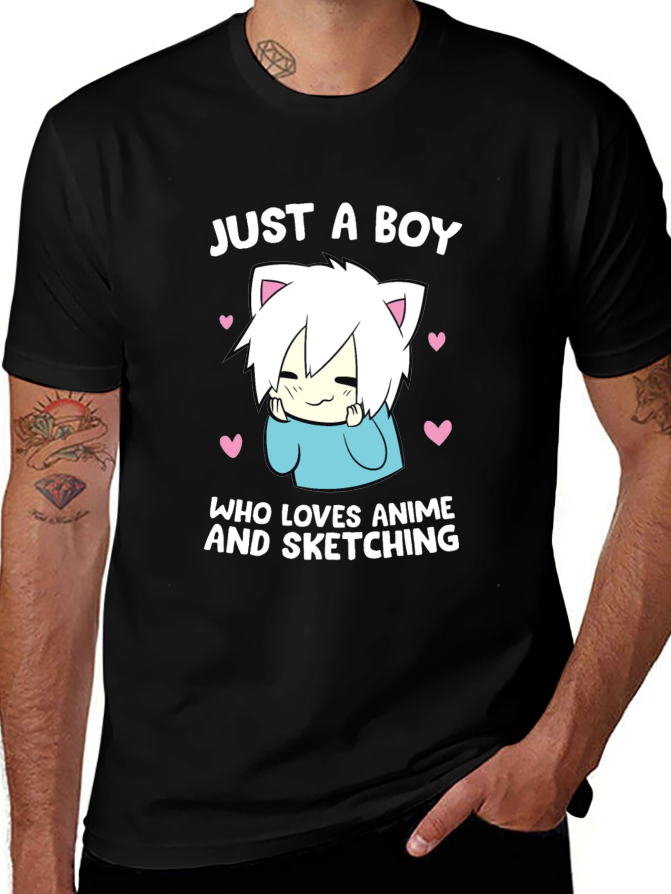 Variant 27 of Anime Lover T-Shirt - Sketching Boy Tee