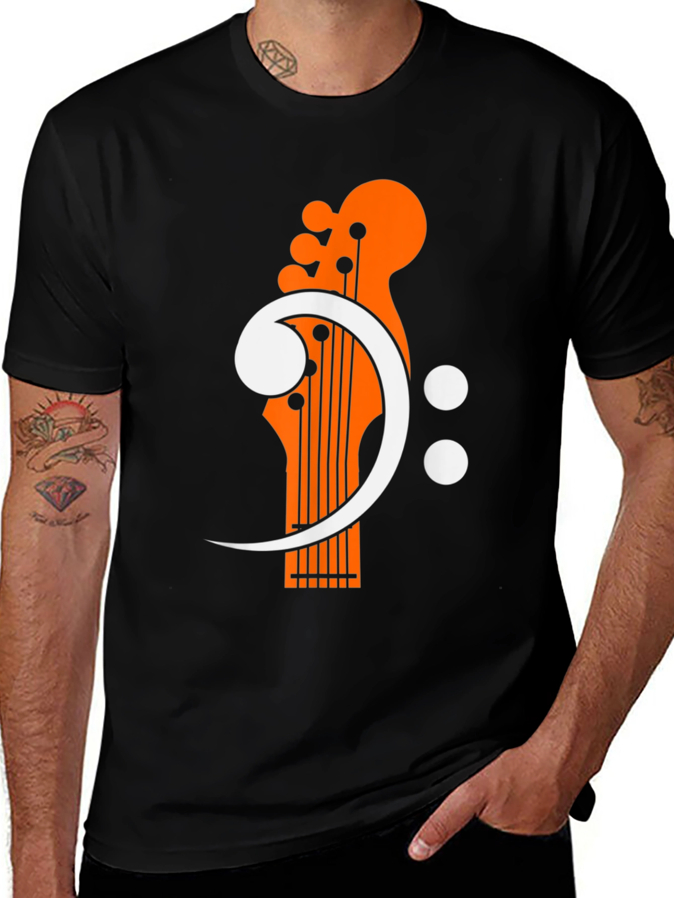 Variant 21 of Bass Guitar Clef Graphic T-Shirt - Music Lover Tee