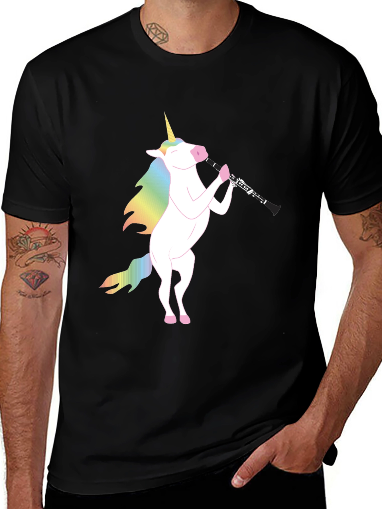 Variant 16 of Unicorn Clarinet Black T-Shirt