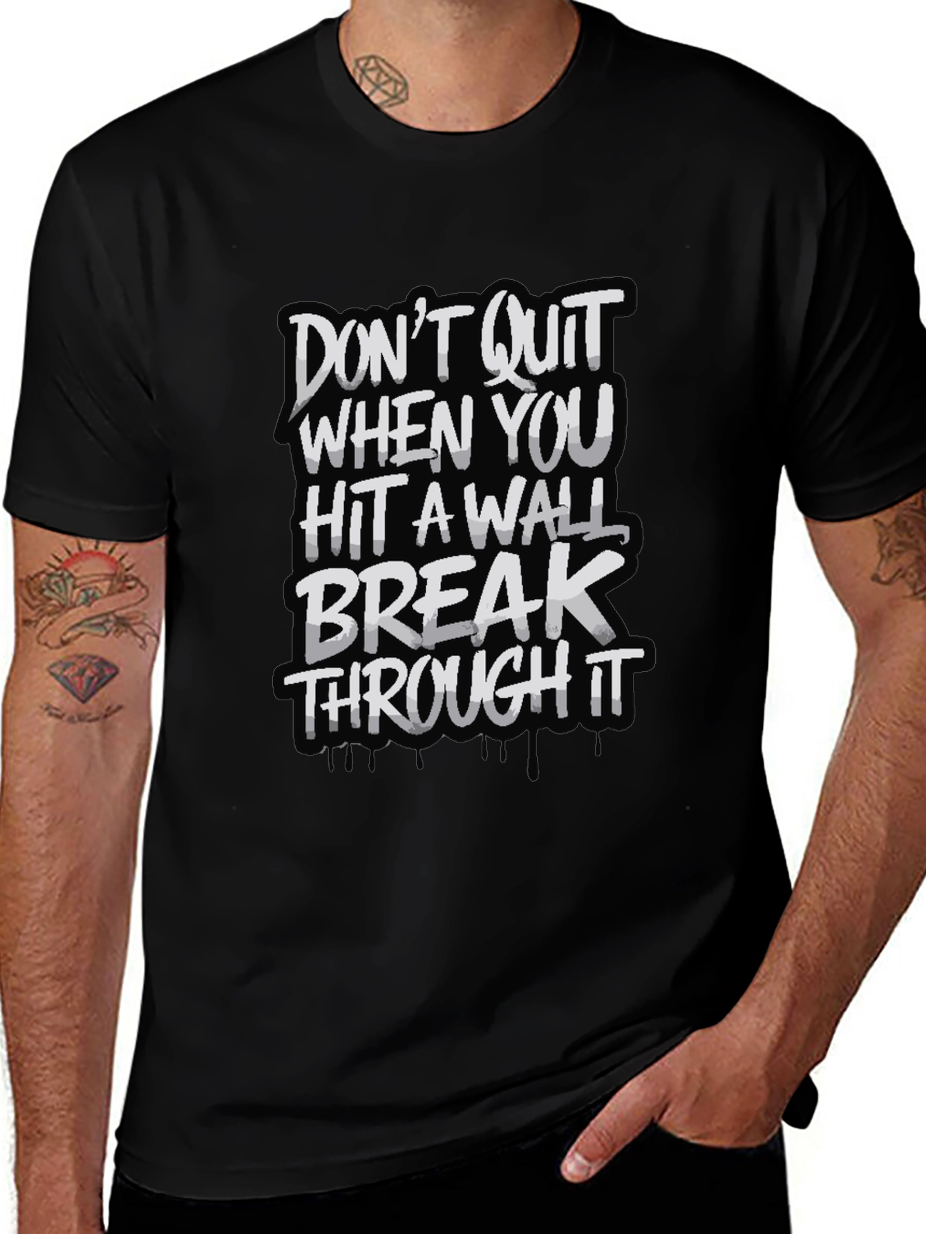 Variant 29 of Motivational Graphic Tee - Break Through Walls