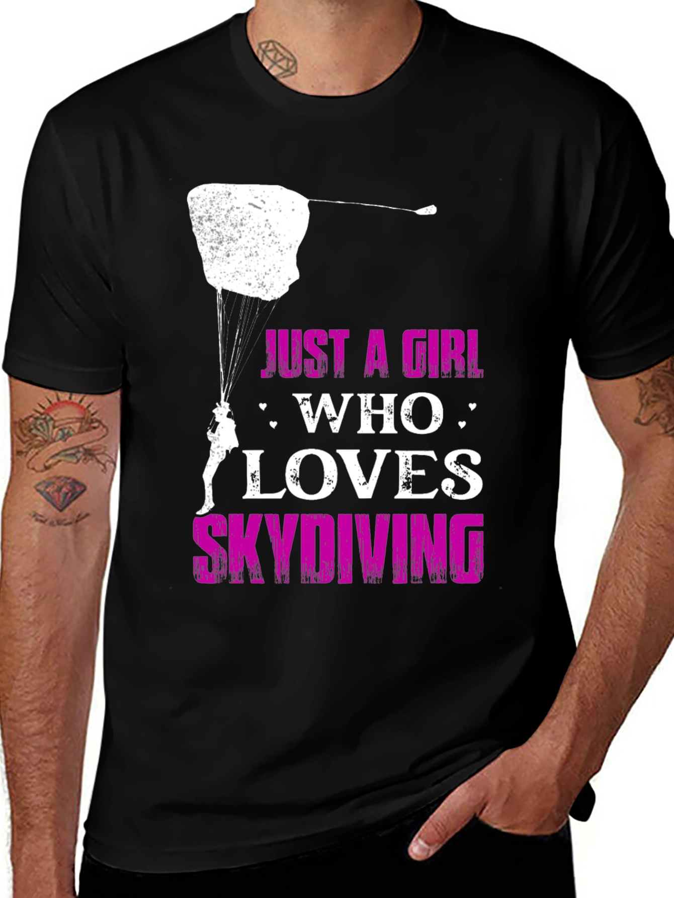 Variant 21 of Skydiving Girl T-Shirt - Just a Girl Who Loves Skydiving